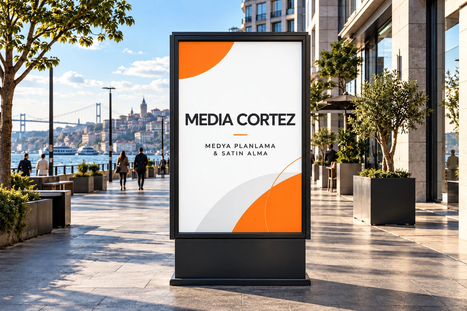 Media Cortez out-of-home advertising on a CLP panel
