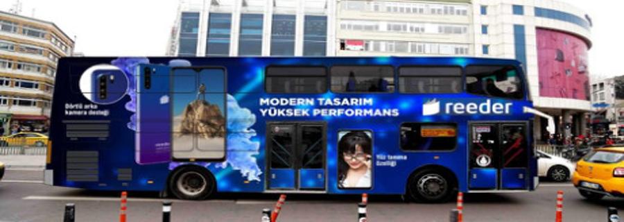 Çift Katlı Otobüs Kaplama Reklamları için mecra örneği